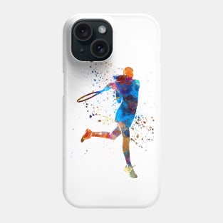 Tennis player in watercolor Phone Case