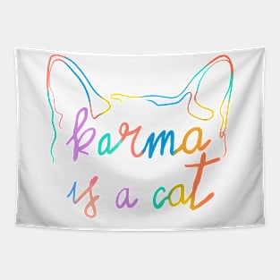 karma is a cat Tapestry