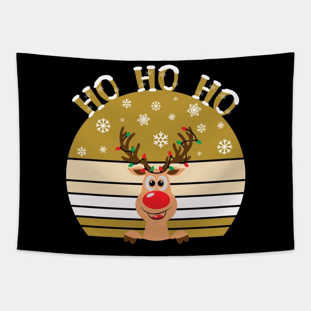 Merry Christmas Ho Ho Ho Vintage Retro Tapestry by AS Shirts