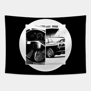 NISSAN SKYLINE GT-R R32 Black 'N White 5 (Black Version) Tapestry