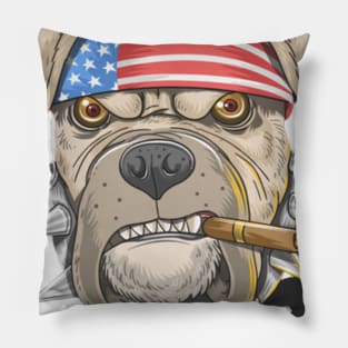 Pitbull American punk head dog Pillow