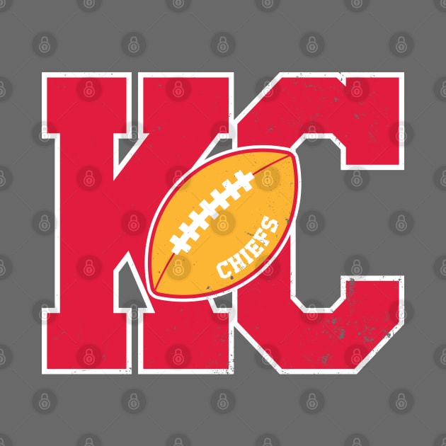 Big Bold Kansas City Chiefs Monogram by Rad Love