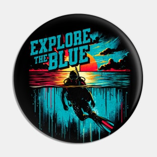 Explore the Blue Scuba Diver Design Pin