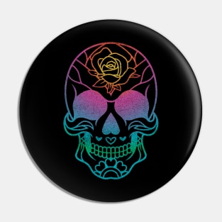 Rainbow sugar skull Pin