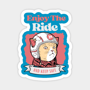 Cute cat enjoy the ride Magnet