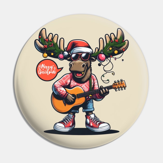 Merry Christmoose Moose Christmas 2024 Pin by BukovskyART