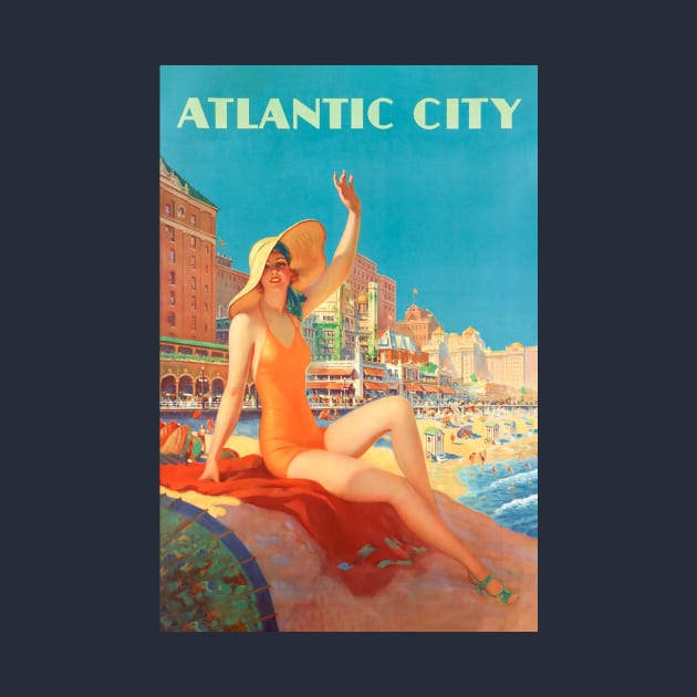 Vintage Travel Poster | Atlantic City Beach by SLAG_Creative