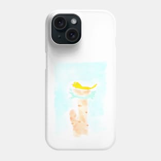 Easter, bird, nest, tree, flower, floral, spring, nature, watercolor, light Phone Case