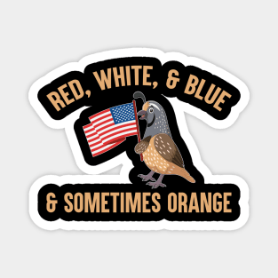 Red White & Blue USA Quail Flag Magnet