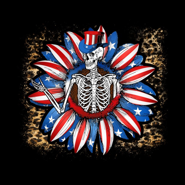 4th of July American patriotic skeleton by Kribis