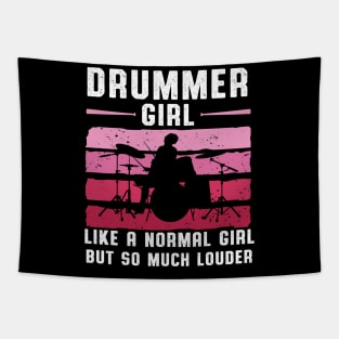 The Girl Play The Drums Tapestry