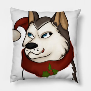 Cute Siberian Husky Drawing Pillow