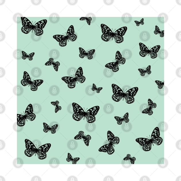 Blue scattered butterfly pattern by SamridhiVerma18