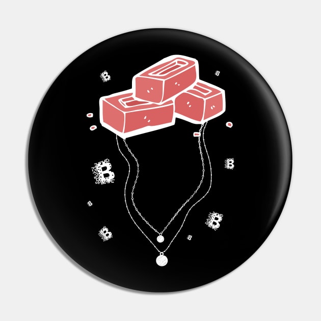 Blockchain Crypto Fun Metaphor Pin by Elysian Alcove