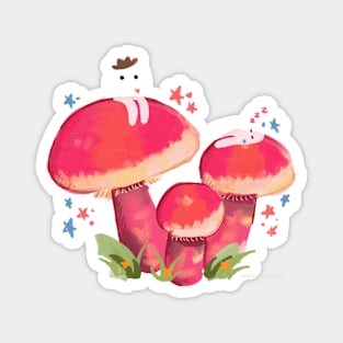 Mushrooms and Cowboys Magnet