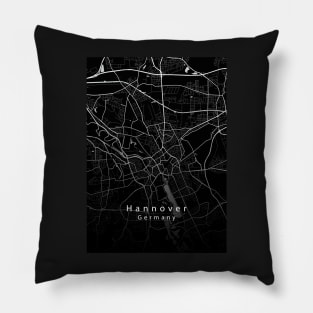 Hannover Germany City Map dark Pillow