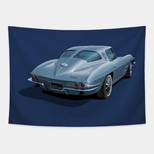 1963 Corvette in light blue Tapestry by candcretro