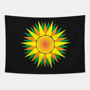 Vibrant Geometric Sunflower Tapestry