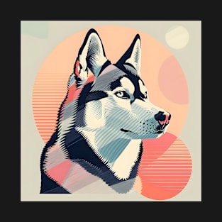 Siberian Husky in 80's T-Shirt