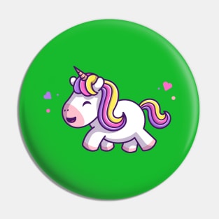 Cute Unicorn Walking Cartoon Pin