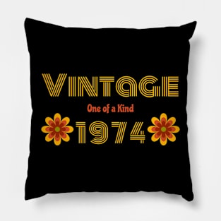 Vintage Birth Year 1974 Pillow