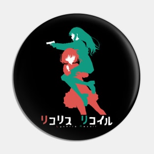 Lycoris recoil chisato and takina anime characters silhouette Pin