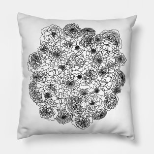 November Birth Month Flower Bouquet Drawing Pillow