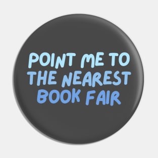 point me to the nearest book fair - blue Pin