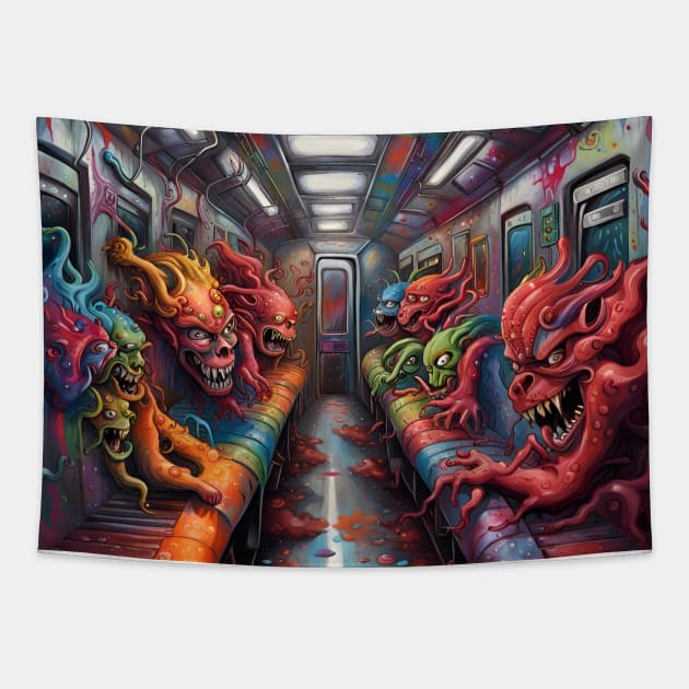 Train full of Demons and lost Souls Tapestry by Christine aka stine1