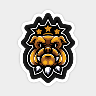 Head bulldog king mascot illustration Magnet