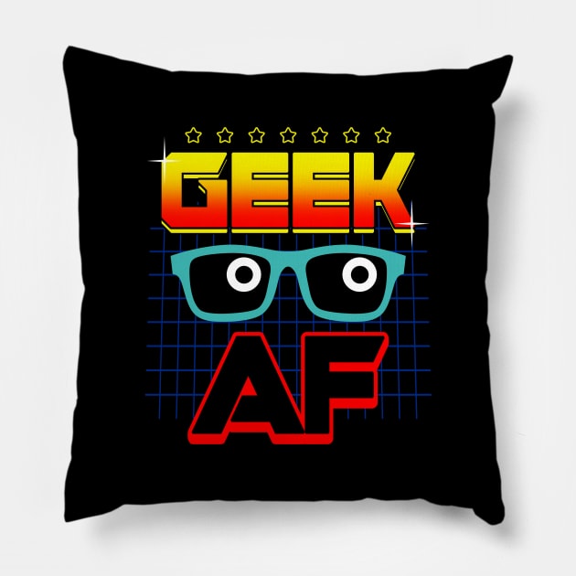 Proud Geek 80's Style Retro Rad Geek Meme Gift For Cool Geeks Pillow by BoggsNicolas