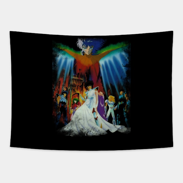 Gemini Saga's Duality Showcase the Complex Persona and Power of the Twin Saint on a Tee Tapestry by ElinvanWijland birds