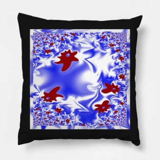 A flowerbed on blue Pillow