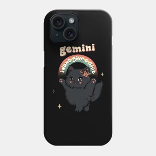 gemini black kitty i don’t give a sh!t Phone Case