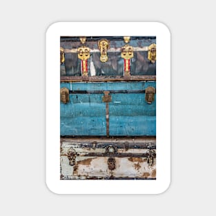 Stacked Vintage Suitcases Turquoise and Blue Magnet