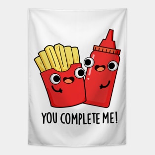 You Complete Me Cute Fries Ketchup Pun Tapestry