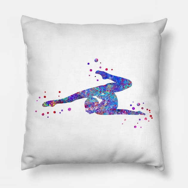 Gymnastics girl Pillow by RosaliArt