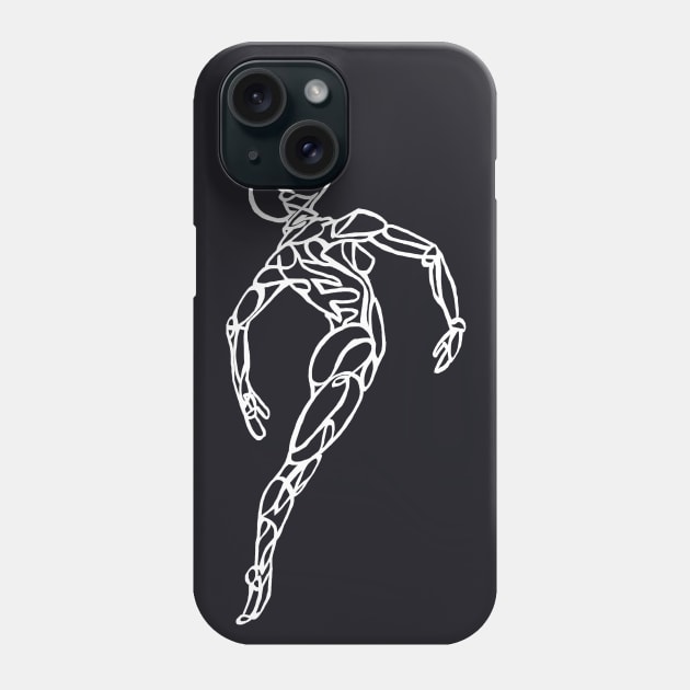 Muscles Outline on Black Phone Case by badlydrawnbabe