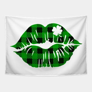 St Patricks Day Shamrock Lucky Lips Saint Patricks Day Irish Tapestry