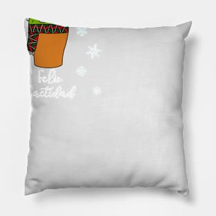 Feliz Cactidad - Cute Cactus With Christmas Scarf Pillow