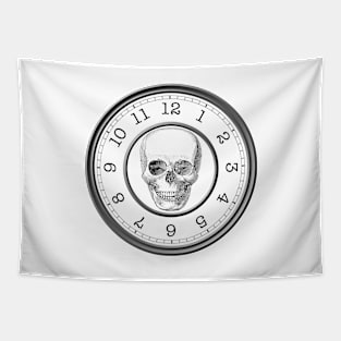 Skull Clock Tapestry