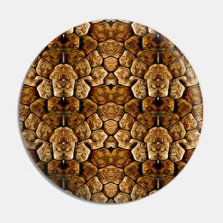 Brown Snakeskin Texture Artistic Pattern Number 6 Pin