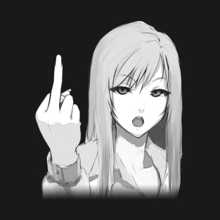 Middle finger anime kawaii girl T-Shirt