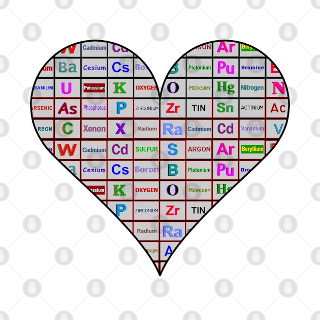 Chemistry Heart Elements by Barthol Graphics