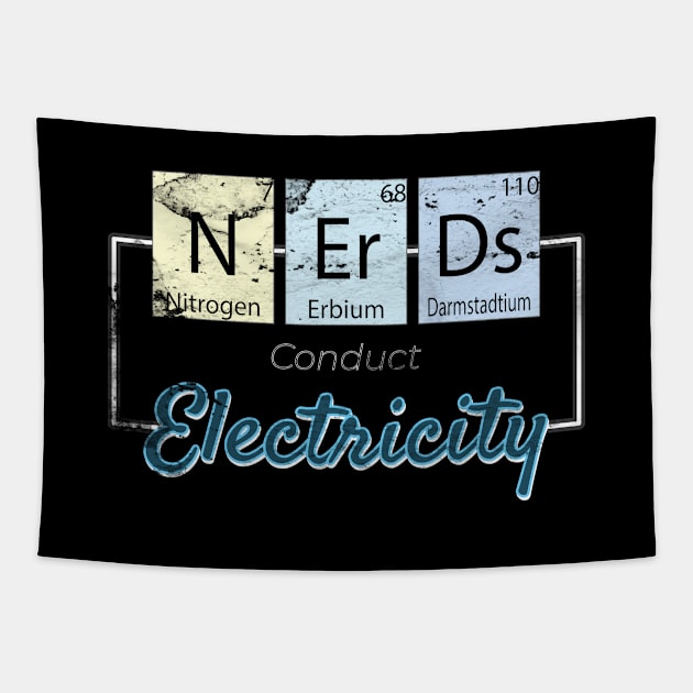 Nerds Conduct Static Electricity Periodic Table Tapestry by Magic Moon