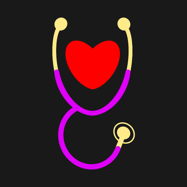 Pediatric Nurse Simple Stethoscope Love Birthday Gift Idea by SpaceKiddo