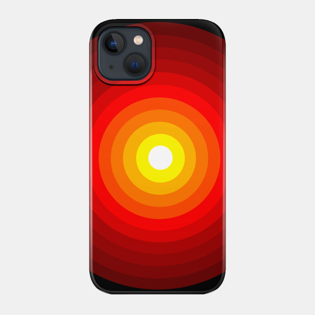 Red Sun Circles - Sun - Phone Case