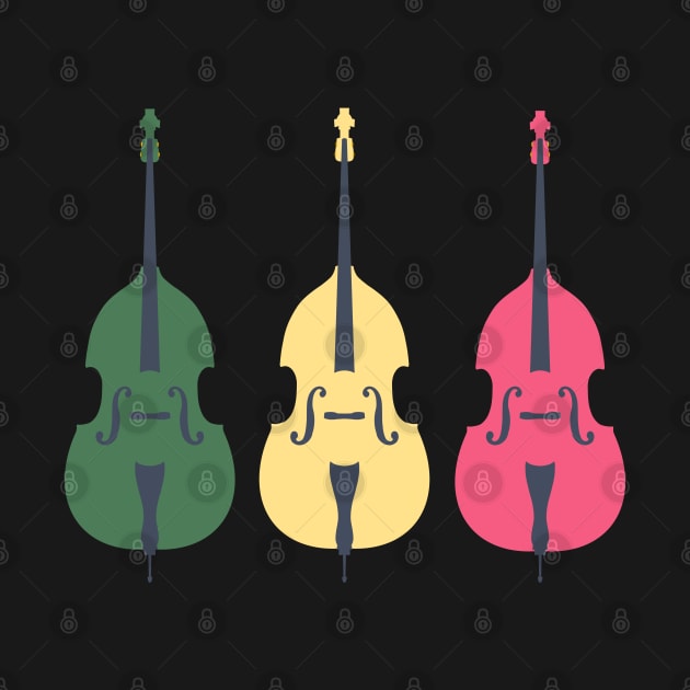 Trio of Bright  Double Basses by NattyDesigns