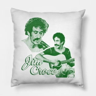 jim croce - green solid style Pillow