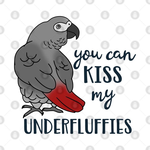 You can kiss my underfluffies African Grey parrot by FandomizedRose